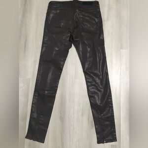 Allsaints Petrel Brodie Brown Coated Low Rise Stretch Skinny Ankle Zip Jeans 28